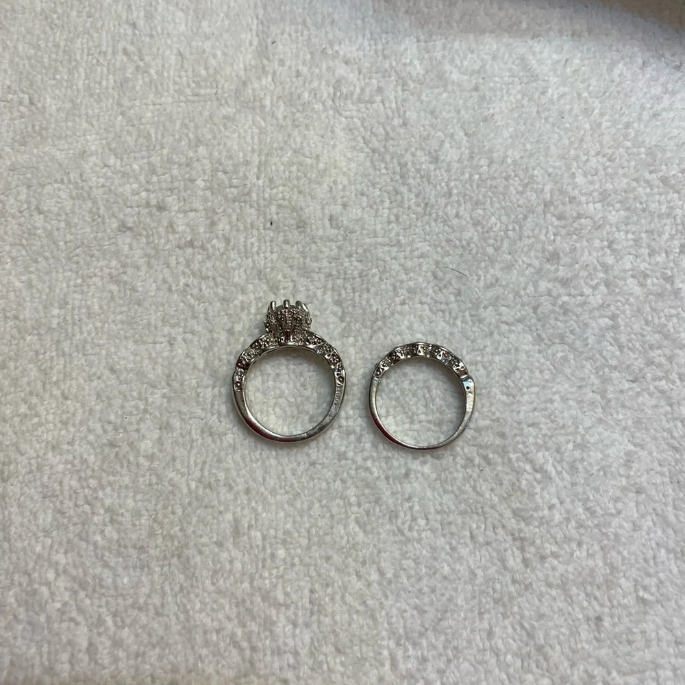 silver wedding ring set